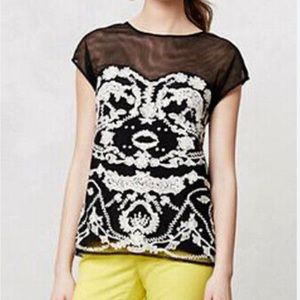 Anthropologie Odille Cybele tulle top